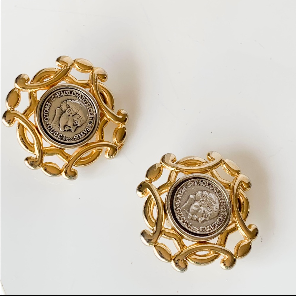 Vintage PAOLO GUCCI Medallion Earrings